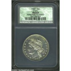 1880 S$1 Goloid Metric Dollar, Judd-1651, Pollock-1851, R.6--Improperly Cleaned--Proof NCS. On the o