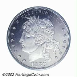 1880 S$1 Goloid Metric Dollar, Judd-1653, Pollock-1853, R.7, PR64 PCGS. On the obverse, a head of Li