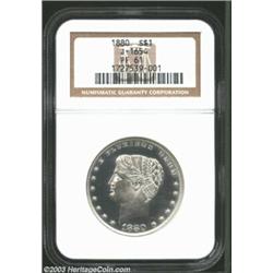 1880 S$1 Goloid Metric Dollar, Judd-1654, Pollock-1854, R.7, PR61 NGC. On the obverse the head of Li