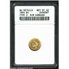 Image 1 : 1854 G$1 Type Two--Rim Damaged--ANACS. AU Details, Net XF40. The rim damage appears to be limited to