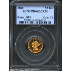 1880 $2 1/2 PR64 Deep Cameo PCGS. No more than 18 or 19 proof 1880 Quarter Eagles are likely to rema