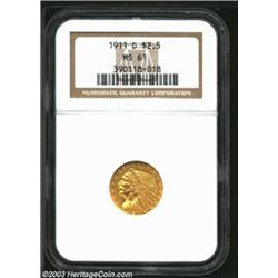 1911-D $2 1/2 MS61 NGC. We are pleased to be offering more than one Mint State survivor of this impo