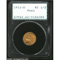 1911-D $2 1/2 MS62 PCGS. With a limited original mintage of 55,680 pieces, the 1911-D is the undispu