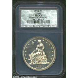 1870 S$1 Standard Silver Dollar, Judd-996, Pollock-1127, R.7, Proof, Improperly Cleaned, NCS. Libert