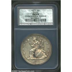 1871 S$1 Standard Silver Dollar, Judd-1133, Pollock-1270, R.6--Environmental Damage--Proof NCS. A St