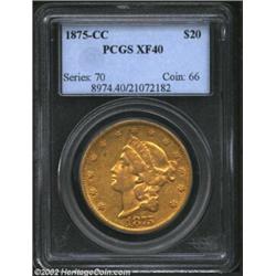 1875-CC $20 XF40 PCGS. The typical 1875-CC is a strong candidate to represent the Type Two Double Ea