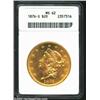 Image 1 : 1876-S $20 MS62 ANACS. The vibrant luster displayed by this Type Two twenty more than offsets a few.