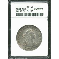 1803 50C Large 3 XF40 ANACS. O-103, R.3. A lightly toned and pleasingly defined piece with ample lus