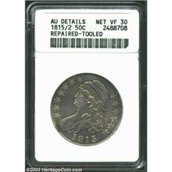 1815/2 50C--Repaired, Tooled--ANACS. AU Details, Net VF30. O-101, High R.2. The 1815 has long been c