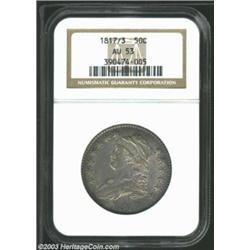 1817/3 50C AU53 NGC. O-101a, R.2. The peripheries and devices have extensive silvery luster. Dusky d