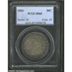 1826 50C MS65 PCGS. O-117, R.2. This die marriage may be among the more common for the 1826 Capped B