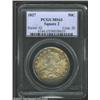 Image 1 : 1827 50C Square Base 2 MS63 PCGS. O-128, R.3. Gorgeous golden-brown and electric-blue patina enriche