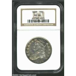1828 50C Square 2, Small 8, Small Letters MS66 NGC. O-115, R.2. A solid Condition Census example of.