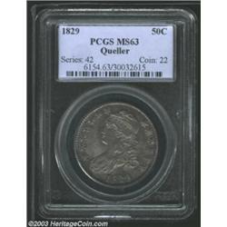 1829 50C MS63 PCGS. Ex: Queller. O-110a, R.2. A fully original, Choice quality representative, this.