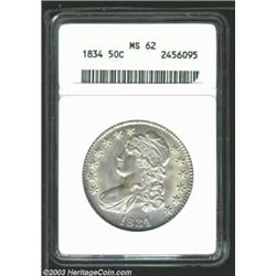 1834 50C Large Date, Large Letters MS62 ANACS. O-103, R.2. The third of only three varieties that co