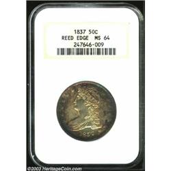 1837 50C MS64 NGC. The Capped Bust, Reeded Edge Half was produced for only four years: 1836-1839. Th