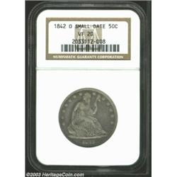 1842-O 50C Small Date, Reverse of 1839 VF20 NGC. WB-101. This variety is one of the keys to the Seat