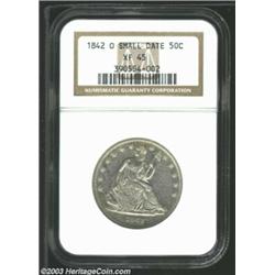 1842-O 50C Reverse of 1839 XF45 NGC. WB-101. This is one of the rarest varieties in the entire Seate
