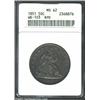 Image 1 : 1851 50C MS62 ANACS. WB-103, High R.3. A portion of a 1 is noted left of the prominent second 1 in t