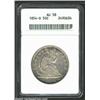 Image 1 : 1854-O 50C Arrows AU58 ANACS. Just a touch of wear is seen below the grey and charcoal toning. Clean