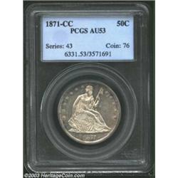 1871-CC 50C AU53 PCGS. The 1871-CC Half Dollar is the second year the Carson City Mint struck this d