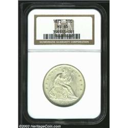 1875 50C MS65 NGC. Snow white with chilly surfaces that glisten with Mint frost. No marks, major or.