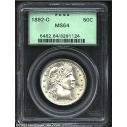 1892-O 50C MS64 PCGS. The '92-O Half Dollar, one of 390,000 pieces struck, has a greater survival ra