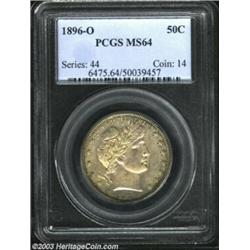 1896-O 50C MS64 PCGS. The relatively low mintage '96-O is an issue that we almost never see at the U