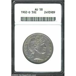 1902-O 50C AU58 ANACS. Well-struck and free of noticeable abrasions, ample luster is visible just be