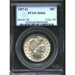 1907-O 50C MS64 PCGS. Well-struck, with satiny luster and steel-grey color accented by just a bit of