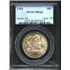 Image 1 : 1910 50C MS64 PCGS. Ample luster shimmers below a veil of light gold and brown toning on both extrem