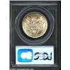 Image 2 : 1910 50C MS64 PCGS. Ample luster shimmers below a veil of light gold and brown toning on both extrem
