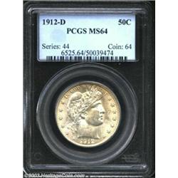 1912-D 50C MS64 PCGS. The satiny fields display opulent luster that is combined with just a touch of