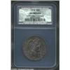 Image 1 : 1914 50C AU Details, Improperly Cleaned, NCS. Speckles of golden-brown patina hug the margins, while