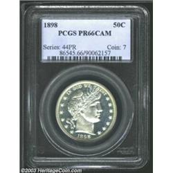 1898 50C PR66 Cameo PCGS. Seemingly earmarked for inclusion in a Gem quality type set, this gorgeous