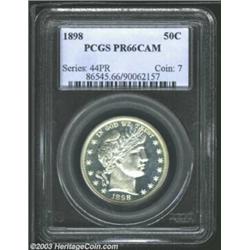 1898 50C PR66 Cameo PCGS. Seemingly earmarked for inclusion in a Gem quality type set, this gorgeous