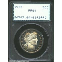 1900 50C PR64 PCGS. Lightly toned gold with rich blue and maroon color at the edges. Considerable ca