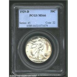 1929-D 50C MS66 PCGS. The 1929-D is a popular coin among specialists with a tantalizingly low mintag