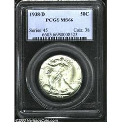 1938-D 50C MS66 PCGS. Untoned, fully-struck, and wholly brilliant. Extremely clean with the only mar