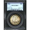 Image 1 : 1943 50C MS67 PCGS. A beautifully toned Walker with deep russet at the edges blending flawlessly int