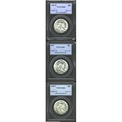 1943-S 50C MS64 PCGS, satiny and well defined, with a few scratchy contact lines limited to the lowe