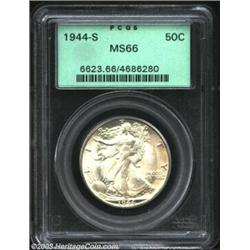 1944-S 50C MS66 PCGS. While short of fully struck, the strike on this expertly preserved '44-S is su