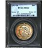 Image 1 : 1947-D 50C MS66 PCGS. A spectacularly toned, radiant Gem with flashes of bright orange iridescent to