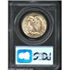 Image 2 : 1947-D 50C MS66 PCGS. A spectacularly toned, radiant Gem with flashes of bright orange iridescent to