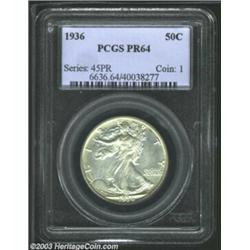 1936 50C PR64 PCGS. An obviously important example, both sides are fully brilliant beneath an overla