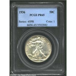 1936 50C PR65 PCGS. Only 3,901 proof Halves were produced in 1936, and Gem examples are always on de