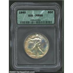 1940 50C PR68 ICG. Whereas the reverse is overlaid in more or less even dove-gray patina, the obvers