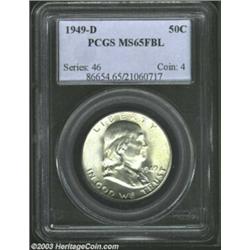 1949-D 50C MS65 Full Bell Lines PCGS. A bright and highly lustrous Gem with gorgeously preserved sur