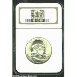 1950-D 50C MS65 Full Bell Lines NGC. Blazing luster and a good strike guarantee the eye appeal of th