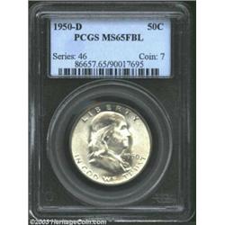 1950-D 50C MS65 Full Bell Lines PCGS. A nicely struck Gem with imposing luster and a hint of olive c